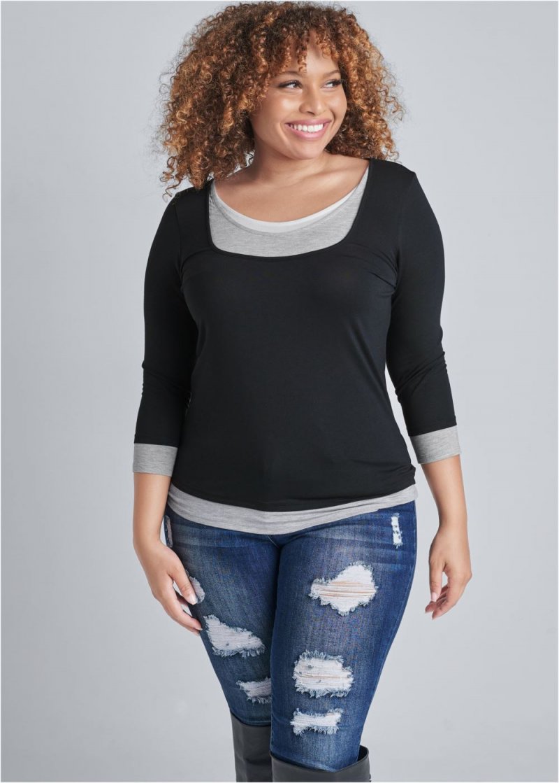 Venus Plus Size Layered Casual Top