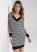 Venus V-Neck Sweater Dress - Black & White