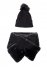 Venus Faux-Fur Scarf Beanie Set in Black