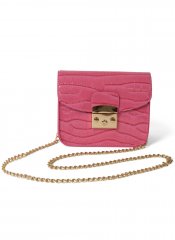 Venus Mini Chain Croc Crossbody in Pink Multi