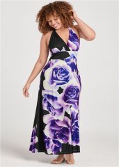 Venus Plus Size Floral Printed Long Dress