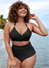 Venus Plus Size Underwire Wrap Top Bikini - Black Beauty