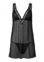 Venus Black OPEN BACK CHEMISE