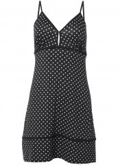 Venus Black & White Keyhole nightgown