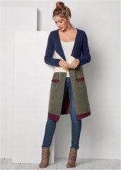 Venus VENUS | Color Block Cardigan in Navy Multi