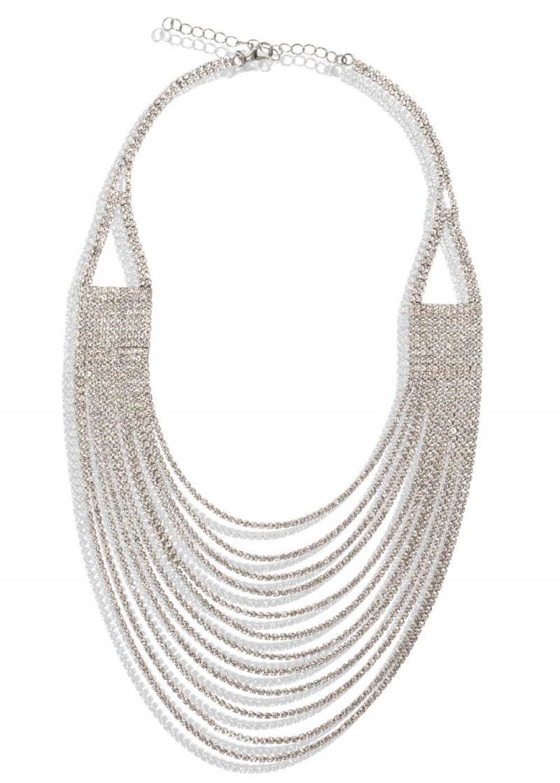 Venus Rhinestone Layered Necklace in Silver