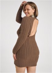 Venus Brown OPEN BACK SWEATER DRESS