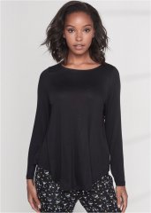 Venus Black LONG SLEEVE SLEEP SHIRT