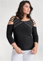 Venus Plus Size Strappy Embellished Top