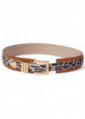 Venus Leopard Detail Belt in Brown Multi