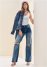 Venus Plus Size Elastic Waist Wide-Leg Jeans in Medium Wash