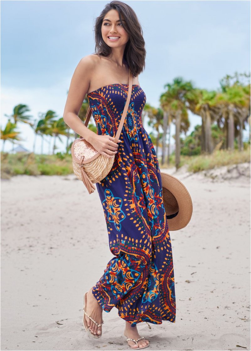 Venus Maxi Dress - Navy Multi