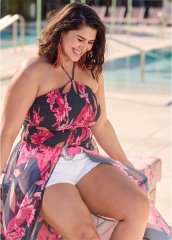 Venus Plus Size Midnight Floral Maxi Top