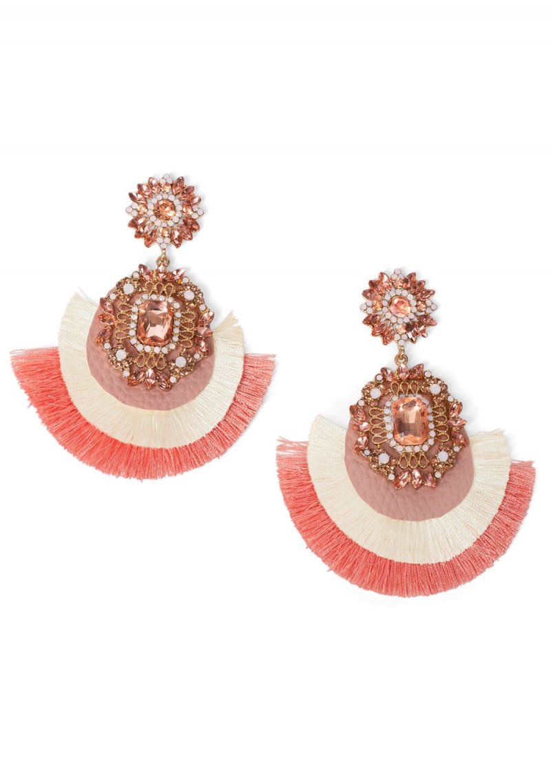 Venus Fringe Earring in Pink