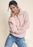 Venus Plus Size Cozy Sherpa Collar Sweatshirt in Peach Blush