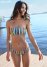 Venus Lace-Up Back Bandeau Top Bikini - Offshore Stripes