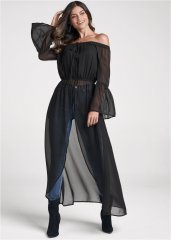 Venus Plus Size Off-The-Shoulder Maxi Top