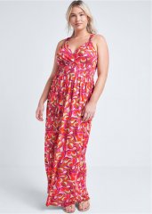 Venus Plus Size Geometric Print Maxi Dress