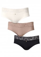 Venus Cherished Classics Pearl by VENUS® Lace Trim Hipster 3 Pack