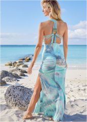 Venus Strappy Back Maxi Dress - Light Blue Multi