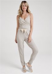 Venus Ribbed Hacci Jogger Set in Taupe