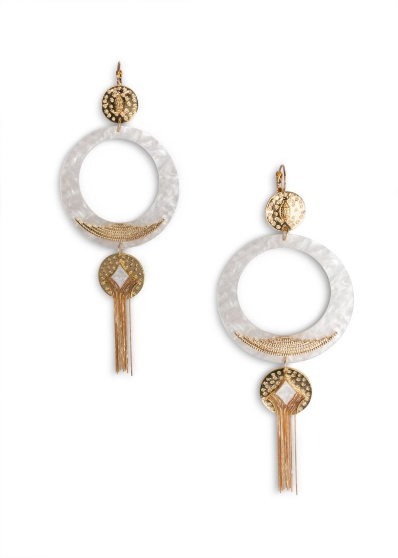 Venus Oversized Tassel Earrings in Gold