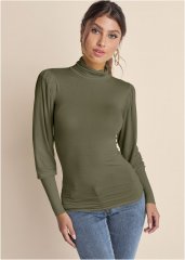 Venus Turtleneck Top in Olive