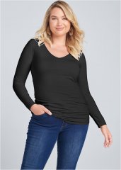 Venus Plus Size Long Sleeve Long And Lean Tee