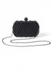 Venus Beaded Clutch And Crossbody in Black Multi