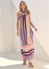 Venus Striped Tiered Maxi Dress - Multi