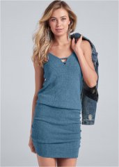 Venus Plus Size Casual Ribbed Dress