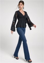 Venus Plus Size Embellished Lace Top