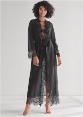 Venus Black LONG SLEEVED MAXI ROBE