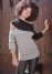 Venus Plus Size One-Shoulder Sweater in Grey & Black