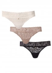 Venus Cherished Classics Pearl By Venus® Allover Lace Thong 3 Pack