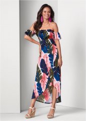 Venus Off-The-Shoulder Maxi Dress - Pink Multi