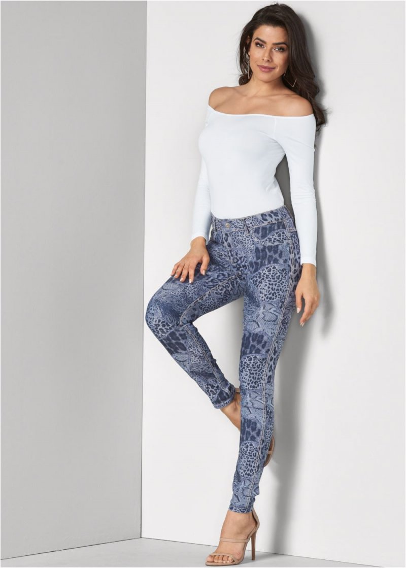 Venus Plus Size Reversible Jeans in Denim Blue