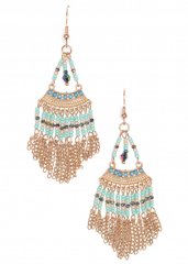 Venus Beaded Earrings in Turquoise Multi