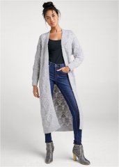 Venus Heather Grey COZY OPEN KNIT DUSTER