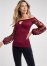 Venus Embellished Lace Sleeve Top in Burgundy