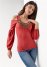 Venus Embellished Neckline Top in Red