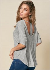 Venus Racerback Basic Top in Heather Grey