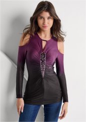 Venus Plus Size Ombre Embellished Top