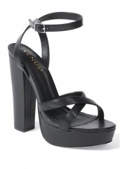 Venus Block Heel Platform Sandals in Black