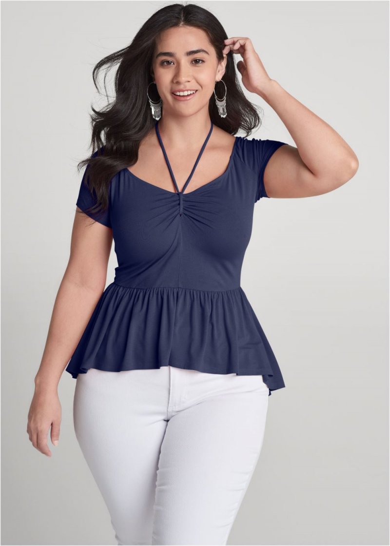 Venus Plus Size Casual High-Low Top