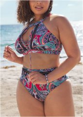 Venus Plus Size High Neck Detailed Top Bikini - Adorn Me