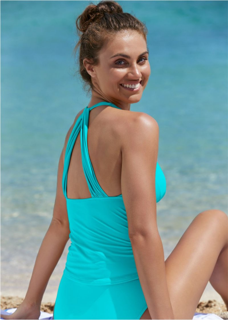 Venus Smoothing V-Back Tankini Top Bikini - Aqua Reef