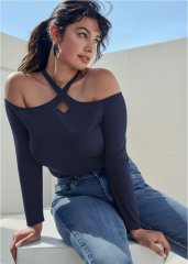 Venus Plus Size Crisscross Neck Top