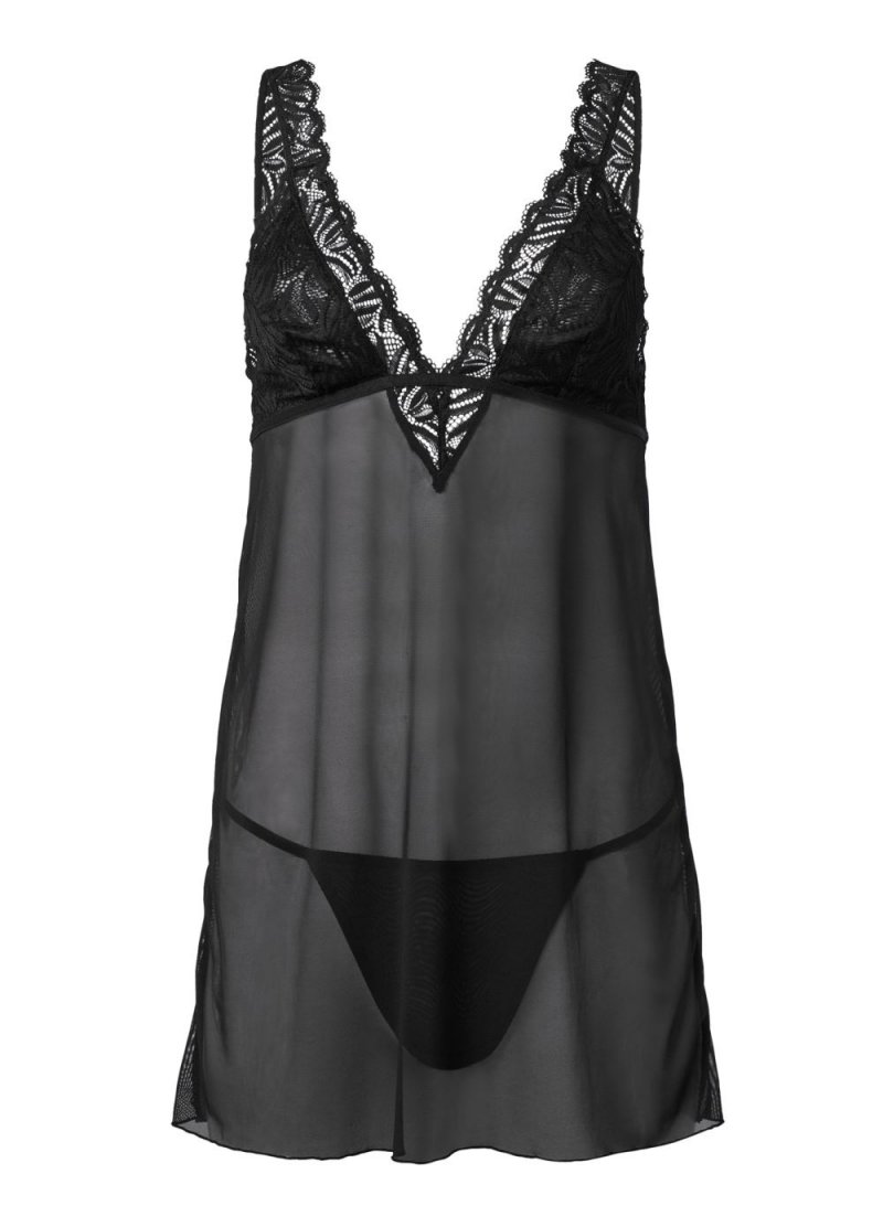 Venus Black OPEN BACK CHEMISE