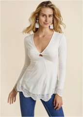 Venus Babydoll Lace Top in Off White